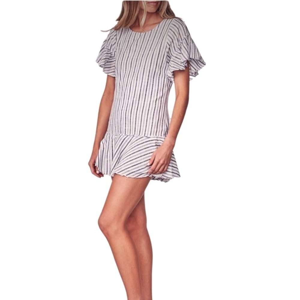 LoveShackFancy Cara Crewneck Striped Cotton Mini Dress (1)